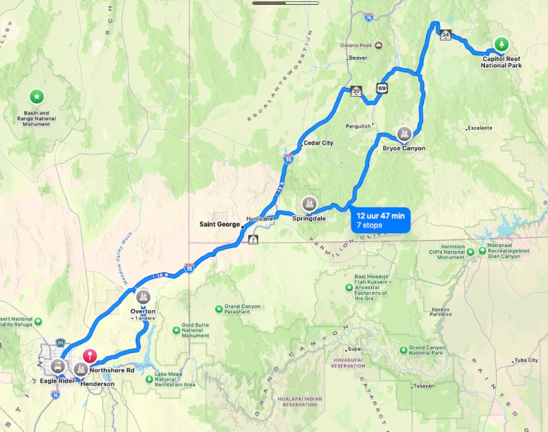 afbeelding van de hele route