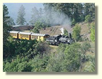 De oude stoomtrein van Silverton naar Durango