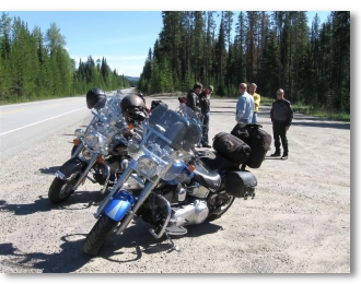 Wanneer het lekker weer is, maken we vaker stops tijdens onze motorreis door Canada in 2008