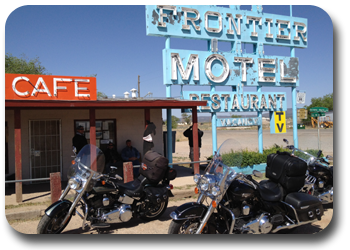 Het Frontier Motel en Cafe op Route 66 in Truxton