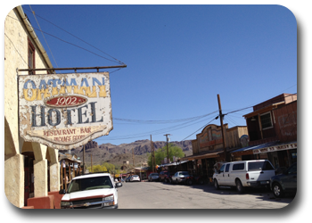 Het hotel in het spookstadje Oatman