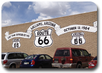 Williams. Een van de meest levendige plaatsen aan dit deel van Route 66