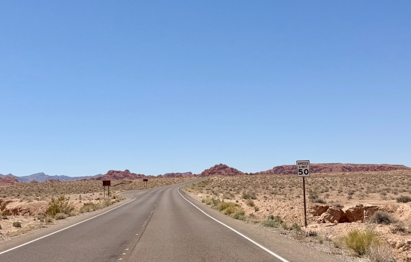 Weg door Valley of Fire
